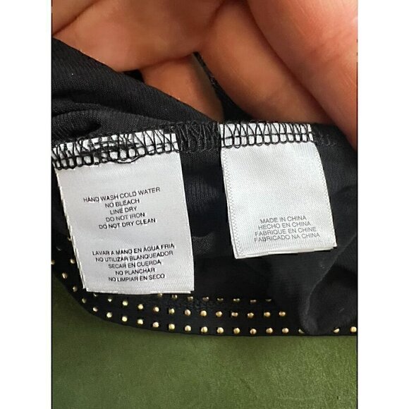 RACHEL ROY STRETCH, Y2K BLACK, 70s GOLD BEADED BODYTIGHT MINI DRESS, SMALL - Picture 3 of 3